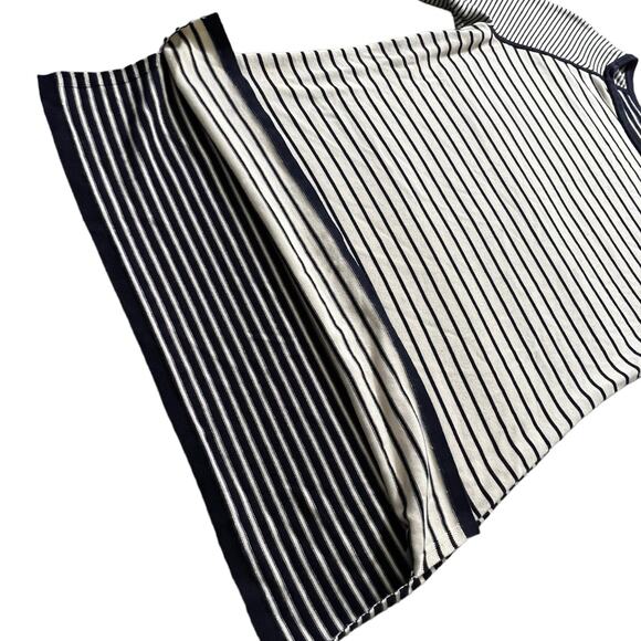 Talbots Medium Striped Long Sleeve Knit Top - Dark Blue & White - Picture 9 of 10